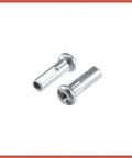 Close-up of 14x6mm nipples from 40-Piece 14G Bike Steel Spokes Kit 266mm Length With Nipples Ready For Action Wheel Repair For Most Bikes