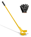 Pallet Buster Tool With 41 Inch Carbon Steel Handle Heavy Duty Wrecking Pry Bar Articulating Head For Non Damaging Wooden Pallet And Deck Removal, with gloves