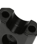 Close-up of Mini Bike Handlebar Risers Beefy 7 By 8 Inch 22mm Replacement with black aluminum body and mounting holes