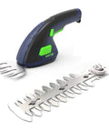7.2V Cordless Grass Shear And Shrub Trimmer 2 In 1 Mini Hedge Cutter with Li Ion Battery and long reach handle, green accents