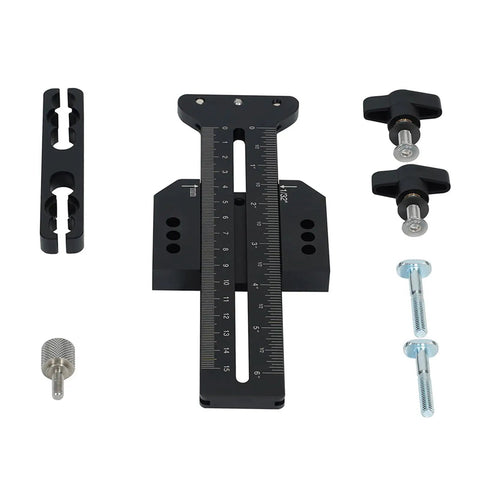Woodworking Cutting Guide With Bidirectional Scale And Dual Locking Sliders for precise sawing components on white background