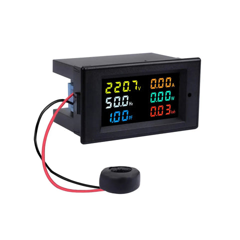 AC Power Meter Panel Gauge With 40 To 300V Range And 100A Input, Digital Multimeter With Color LCD Display
