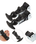 Elastic Draw Latch T Handle Lock Set for boats, toolboxes and coolers, black rubber, metal base, easy install