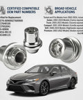 Top-Tier M12x1.5 Wheel Lock Lug Nuts Set With One Sweet Key, Chrome Plated Anti-Theft Lock Kit For Toyota Camry Corolla RAV4 Tacoma Highlander Avalon And Lexus, Sleek Upgrade Replacing 00276-00900, chrome wheel lock nuts and key