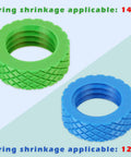 Ceramic Threading Tool Set Two Pack For Pottery Jars And Soap Dispensers Create Custom Threaded Lids And Neck Threads With This Easy To Use Clay Tool Today showing blue and green threading tools for different shrinkage.
