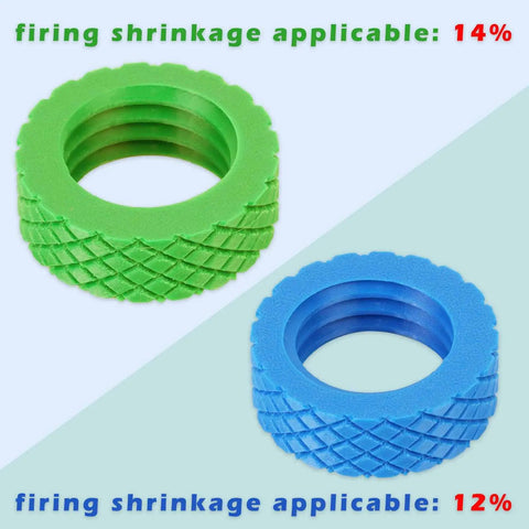 Ceramic Threading Tool Set Two Pack For Pottery Jars And Soap Dispensers Create Custom Threaded Lids And Neck Threads With This Easy To Use Clay Tool Today showing blue and green threading tools for different shrinkage.