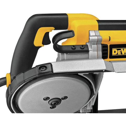 Portable Band Saw With 10 Amp Motor Delivers Deep Cuts Up To 5 Inches Rugged Jobsite Workhorse Featuring Steel Shroud And Rubber Bumpers For Durable Guards And Easy Cutting Of Rectangular Or Round Stock