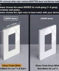 50 Pack Screwless 1 Gang Wall Plate Glossy Sleek Off White Decorator Outlet Cover Light Switch Face Plate With Seamless Edge