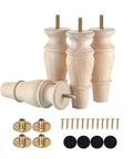 Super Heavy Duty Wooden Furniture Legs Set Of 4 Unfinished Replacement Parts Smooth Sanded Hardwood for Couch Sofa Chair Cabinet