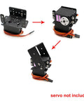 elechawk 2-set pan-tilt servo mount brackets for MG996R/S3003; black metal with red-yellow wiring servo not included