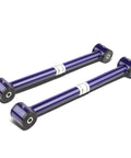 Beefy Blue Adjustable Panhard Track Bar And Lower Control Arm Kit For Fbody Camaro Firebird With Chromoly Spherical Bearings and Flex Bushings, purple arms.