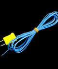 K-type thermocouple temperature sensor with 2 m blue wire and yellow mini-connector (5 pcs)