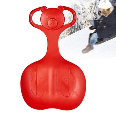 Heavy Duty Snow Sled For Downhill Thrills With A Non Slip Sanded Seat And Grippy Handles Built For Kids And Adults, red sled