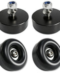 4 Pack Heavy Duty Rubber Anti Vibration Feet And Rubber Bumpers 1 Inch By 2.5 Inch with screws, top and side view