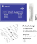 Image of 10 Pack 5 Inch Cabinet Pulls Brushed Nickel Finish With Stainless Steel Tubes for kitchen cabinets, packaging and screws shown.