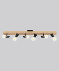 Kingswood 38 Inch Dope Modern Wood Track Light With Six LED Dimmable Adjustable Wall And Ceiling Fixture for kitchen