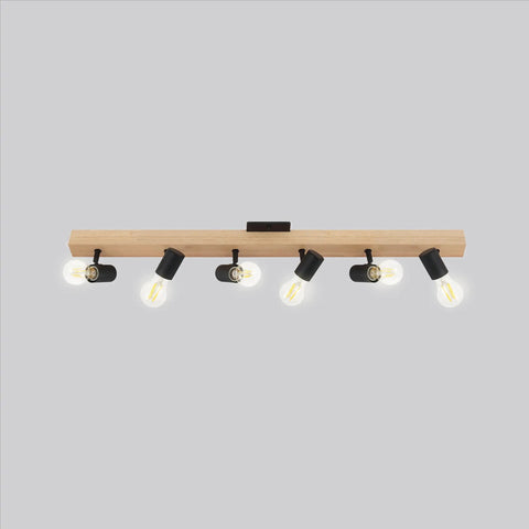 Kingswood 38 Inch Dope Modern Wood Track Light With Six LED Dimmable Adjustable Wall And Ceiling Fixture for kitchen