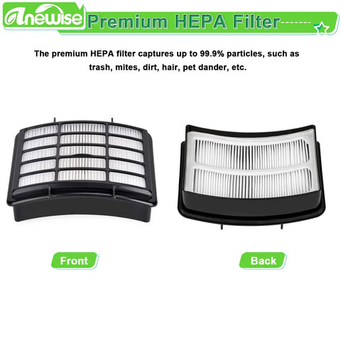 Vacuum Replacement Filter Kit For Shark Navigator Lift Away Upright Series NV350 NV351 NV352 NV355 NV356 NV357 NV358 NV360 UV440 UV540 2 Pre Felt And 1 HEPA Filter Replace Parts XFF350 XHF350