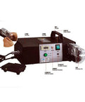Heavy Duty Automatic Electrical Crimping Machine, 200-230V Power Driven For Quick And Easy Operation, control panel and handle view.