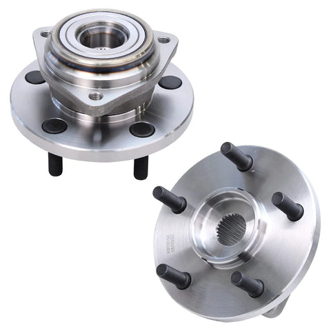 AWD Front 4Pc CV Axles Kit For Jeep Grand Cherokee 1999 2004 With Selec Trac Includes Two Front CV Axle Shafts And Two Front Wheel Bearing Hubs Replacement For 4WD Models close-up image of two front wheel bearing hubs