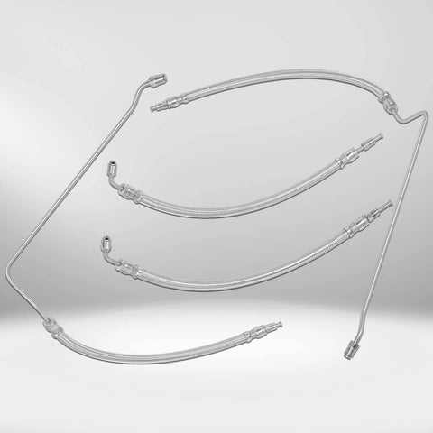 All In One Trim Tilt Hydraulic Ram Cylinder Hose Kit With Braided Stainless Steel Hoses For Alpha Drives 1991 And Newer And Bravo 1 2 3 16-3/16 Inch Fits 9B-106 And 9B-116 Trim Cylinders