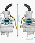 Dimensions of Carburetor Kit For Taotao And Coolster 50cc To 125cc Chinese ATVs Go Karts And Dirt Bikes, showing side measurements.
