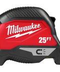 25 Ft Magnetic Tape Measure With Stiff Straight Blade For Better Balance And Control, Precision Oriented Design For Quick Accurate Readings, Red Handle, Durable Steel Tape For Pro Level Framing And DIY Projects. Red Milwaukee 25 ft magnetic tape measure