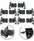 10 Pack Self Closing Cabinet Hinges For Overlay Flush Doors Quiet Soft Close Hardware In Cold Rolled Steel Black Finish For Kitchen Cabinets Cupboards Vanities Closets 7x4x3 Cm showing top view and close-up details