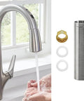 Sturdy Tap Repair Kit With Thick Solid Stainless Steel Extension And Brass Lock Nut 150 Mm For Copper Pipes Two Rubber Seals, sink tap