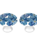 Cool Blue Stained Glass Flower Mosaic Round Cabinet Knobs 2 Pack With Screws For Drawers Cabinets Dressers