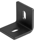 Close-up of Heavy Duty Beefy L Brackets Set Of 10 2 Inch By 1.875 Inch Slotted Corner Braces Fit Three Eighths Inch Bolts Max Load 400 Lbs Each
