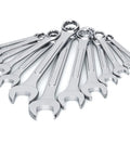 13 Piece SAE Combination Wrench Set With Roll Up Pouch No Skipped Inch Sizes From Quarter Inch To One Inch Must Have
