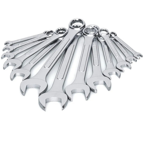 13 Piece SAE Combination Wrench Set With Roll Up Pouch No Skipped Inch Sizes From Quarter Inch To One Inch Must Have