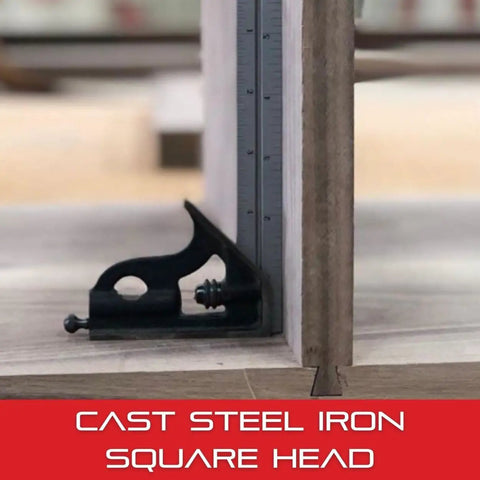 Heavy Duty Square Head for 6 Inch Combination Squares Built to Last Cast Iron Construction Resists Abrasion and Indentation Perfect For Machinists Woodworking and DIY Projects, cast steel iron square head on blade