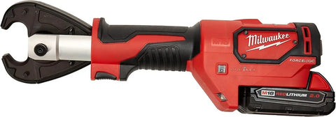 M18 Force Logic Six Ton Utility Crimping Kit With D3 Grooves And Snub Nose Design For Fast Electrical Work lightweight cordless tool with red finish.