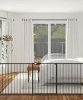 Extra Wide Baby Gate For Stairs And Doorways Walk Through Design Pressure Mounted Easy Open Auto Close Safety Gate Black Fits Openings