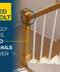 Angled Railbolt Handrail To Newel Post Connector Kit For Easy Lower Connection in residential stair installation