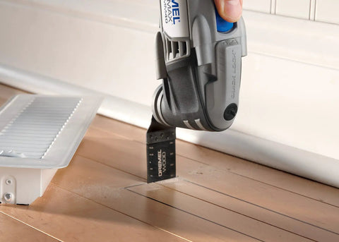 Universal Flush Cutting Blade Kit for Oscillating Multitools cutting wood flooring