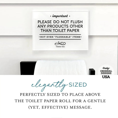 Do Not Flush Rules Bathroom Sign Three And A Half By Five Inch With Adhesive Backing Ready To Stick Premium Glass Like Finish