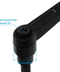 Close-up of Heavy Duty Adjustable Clamping Lever Handle With M10 Male Thread And 32mm Travel Range showing hex socket size.
