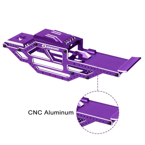 Purple SCX24 Warthog LCG Aluminum Chassis Frame Kit With Rock Cage And Body Shell For 1 By 24 RC Rock Crawler, CNC Aluminum