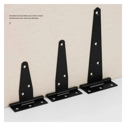 Beefy Heavy Duty Metal Door Hinges Set Ten Pack 3/4/6 Inch Gate Strap Hinges with T Shape on wall display