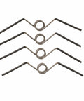 Self Opening Door Hinge Spring With Reverse Acting Design For Half Inch And Five Eighth Inch Radius Hinges Pack Of Four Heavy Duty Steel Construction For Secure Open Or Closed Doors, top view of steel springs.