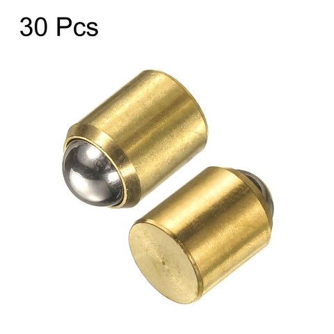 Brass Ball Point Spring Plunger Set 20 Pieces 10x13mm No Step Positioning Beads Ball Catch Latch for Door Cupboard Cabinets and Mechanical Devices in Furniture Built Tough Rust Resistant, 30 pcs brass ball plunger
