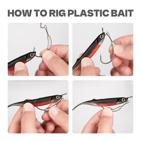 Rigging a swimbait with Weighted Swimbait Hooks With Molded Bait Keeper Weedless EWG Worm Hooks Sizes 1/16 Oz to 1/4 Oz