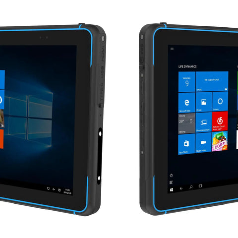 10.1 Inch Rugged Windows 11 Tablet IP68 Waterproof And Drop Resistant With 16Gb Ram 128Gb Storage 10000Mah Battery And Built In Barcode Scanner side view with touchscreen and ports.