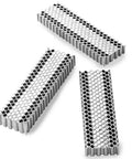 Corrugated W Shape Fasteners Staples 25 Gauge 1 Inch Crown 3 Eighths Inch Length Bright Finish 5000 Count Case displayed front view