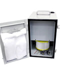 Heavy Duty 550W Dental Lab Dust Extractor With Digital Control Panel And Twin Impeller Pump, open view showing filter.