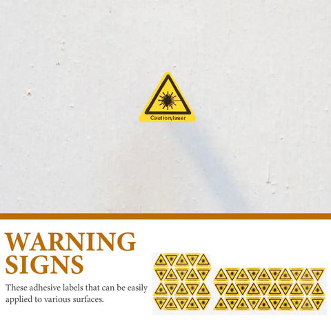 Laser Safety Sticker Caution Sign Lab Grade Adhesive Warning Labels For Industrial Use 0.59 X 0.59 In on white surface