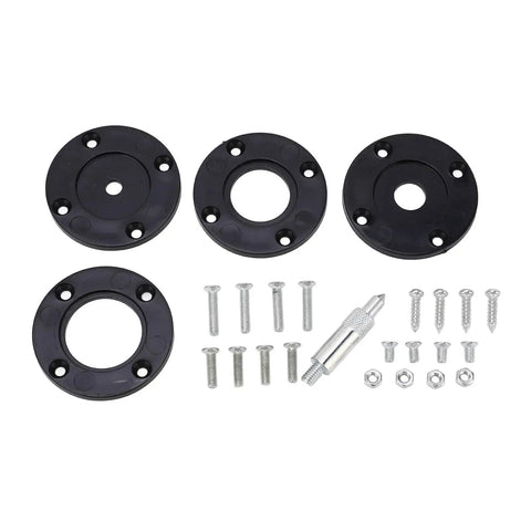Top Grade Aluminum Router Table Insert Plate With Four Butter Smooth Trim Rings And Dual Inch Metric Scale For Zero Fuss Woodworking DIY and Garage Carpentry Builds, includes fittings and screws.